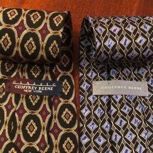 Set of 2 neckties Geoffrey Beene 100% silk ties